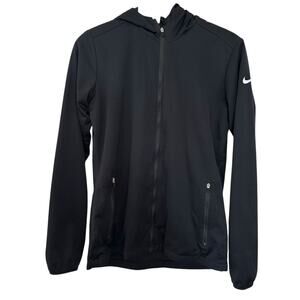 Nike Women’s Lightweight Hooded Zip‎ Jacket Black Size S Pockets Golf RN56323